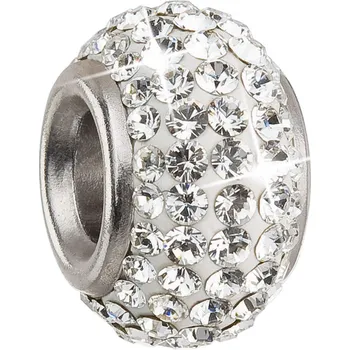 Přívěsek Stříbrný přívěsek s krystaly Preciosa bílý kulatý 34083.1