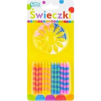 Dortová svíčka GoDan Svíčky dortové narozeninové s proužky, 4 barvy
