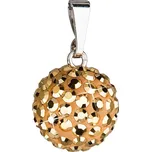 Stříbrný přívěsek s krystaly zlatý kulatý 734080.5