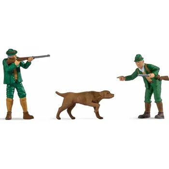 Figurka NOCH Postavičky - myslivci a pes - sada 3ks