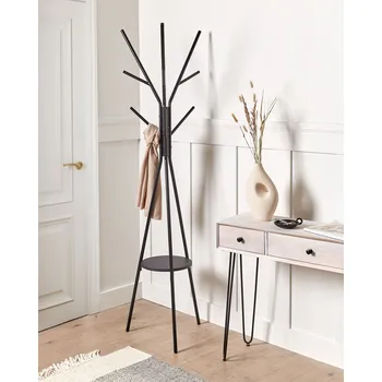 Věšák Věšák na kabáty černý kovový 181 cm volně stojící stojan na šaty industriální moderní dekorativní prvek doplňky předsíň Beliani