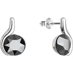 Stříbrné náušnice pecky se Swarovski krystaly černé 31313.5 hematite