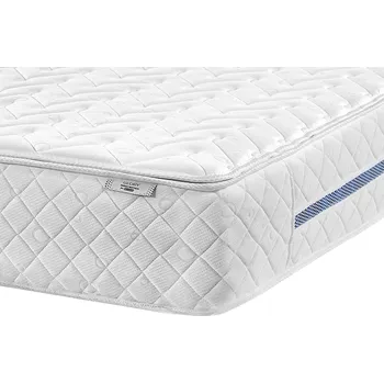 Matrace Kapesní pružinová matrace střední bílá 160 x 200 cm polyester s chladicí paměťovou pěnou se zipem Beliani