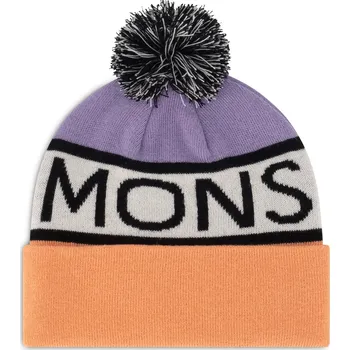Čepice merino kulich MONS ROYALE MCCLOUD POM POM BEANIE lupin / punch / white
