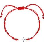 Kabbalah červený náramek stříbrný křížek 13023.3