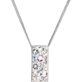 Náhrdelník Stříbrný náhrdelník se Swarovski krystaly obdélník 32074.2 ab efekt