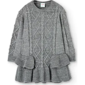 Dámské šaty Šaty úpletové šedé, dlouhý rukáv, Boboli Velikosti: 128