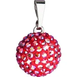 Stříbrný přívěsek s krystaly červený kulatý 734080.4