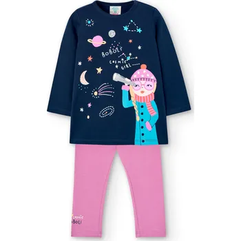 Dívčí legíny Šaty s legínami, tmavě modrá, lila barvy, Boboli Velikosti: 98