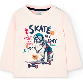 Chlapecké tričko Tričko, dlouhý rukáv, skate, růžové, Boboli Velikosti: 104