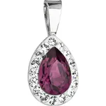 Stříbrný přívěsek s krystaly Swarovski fialová slza 34252.3