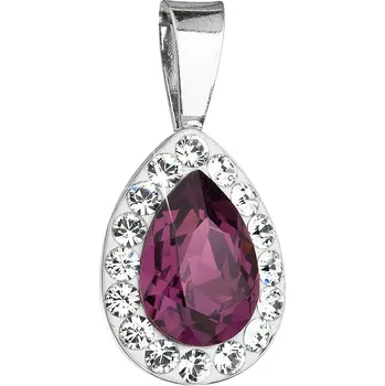 Přívěsek Stříbrný přívěsek s krystaly Swarovski fialová slza 34252.3