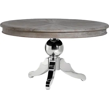 Jídelní stůl Kulatý dřevěný jídelní stůl Nitroxa s podnoží z nerezové oceli 140cm