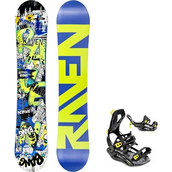 Snowboarding Dětský snowboard komplet Raven Bang junior mini + vázání Fastec FT360 lemon Velikost: 120 cm, Velikost vázání: M