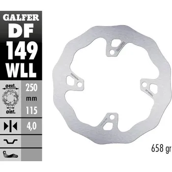 Brzdový kotouč BRZDOVÝ KOTOUČ S PEVNOU VLNOU DF149WLL