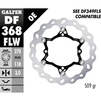 Brzdový kotouč PLOVOUCÍ VLNA BRZDOVÉHO KOTOUČE DF368FLW