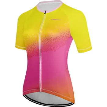 cyklistický dres Dámský cyklistický dres, Frike®, B16, žlutá růžová, 2023 Velikost: S