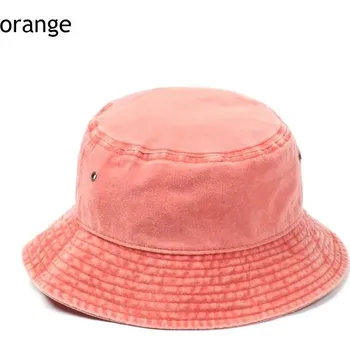 Klobouk Retro skládací letní bavlněný klobouk | Ochrana před sluncem - oranžový
