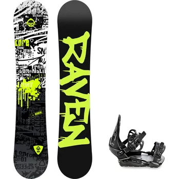 Snowboarding Dětský snowboard komplet Raven Core junior mini + vázání S230 black Velikost: 130 cm, Velikost vázání: S/M