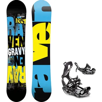 Snowboarding Dětský snowboard komplet Raven Gravy junior mini + vázání Fastec FT360 black Velikost: 110 cm, Velikost vázání: S