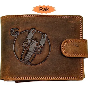 Peněženka Kožená peněženka pánská s horoskopem Kód:895 Barva: Rak Hnědá