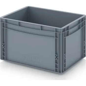 Euro přepravky uzavřené 40 x 30 x 27 cm, držadla zavřená - Stříbrošedá - materiál: PP - EG 43/27 HG VB