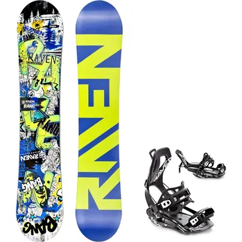 Snowboarding Dětský snowboard komplet Raven Bang junior mini + vázání Fastec FT360 black Velikost: 125 cm, Velikost vázání: M