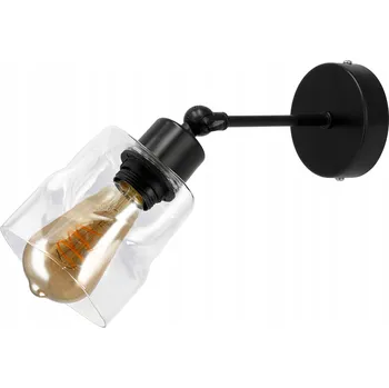 BERGE Skleněné LED nástěnné svítidlo 1xE27, rolovací, průhledný čtverec P0004/1XK024