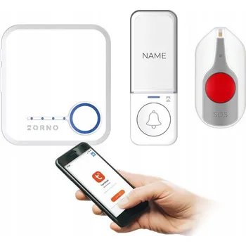 ORNO Bezdrátový zvonek OR-DB-MK-175/W s SOS tlačítkem, Tuya, dosah až 200m, bílá 2KZORDBMK175W