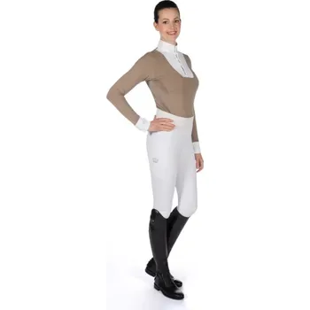 Jezdectví HKM Závodní triko Competition, dlouhý rukáv, taupe XS