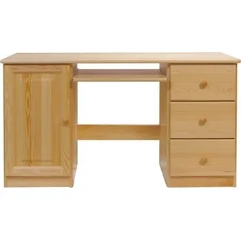 Psací stůl KIK TRADE Psací stůl WOOD 106 šířka 136 cm borovice masiv Odstíny: Přírodní lakovaná