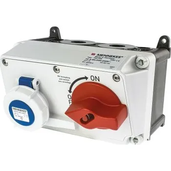 Elektrická zásuvka Průmyslový bezpečnostní zámek barva Modrá, orientace těla: Pravý úhel spínatelný, IP67 Zásuvka, formát pólů: 2P plus E