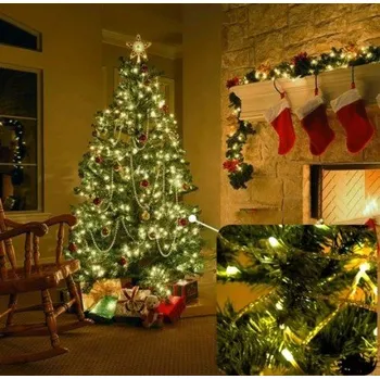 Vánoční dekorace DENR Vánoční světelný řetěz 520 LED, vnitřní, 98m, různé barvy Barva: Studená bílá