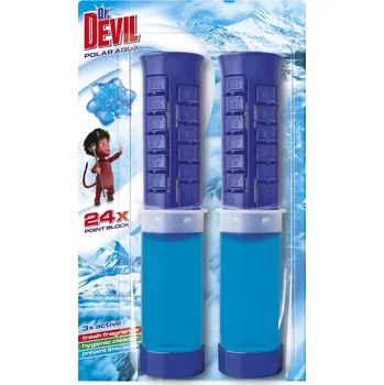 WC čistič Dr. Devil 3in1 WC Point block Polar Aqua 2x75 ml