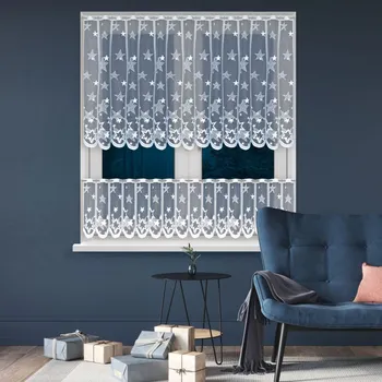 Vitrážová záclona Hvězdy 90 Vánoční 90x160 cm
