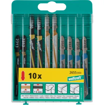 Příslušenství k nářadí Wolfcraft 10 pilových plátků - T-stopka 2655000