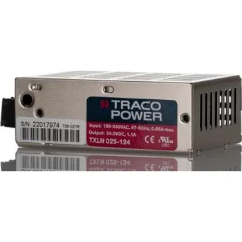 spínaný zdroj Spínaný napájecí zdroj 27W, počet výstupů: 1, výstup: 24V dc 1.1A Montáž na rám TXLN TRACOPOWER