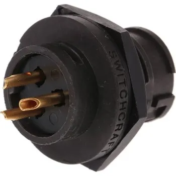 Elektrická zásuvka Switchcraft Kulatý konektor, Montáž na panel, počet kontaktů: 3, Zásuvka, pohlaví kontaktu: samice, IP68, IP69K