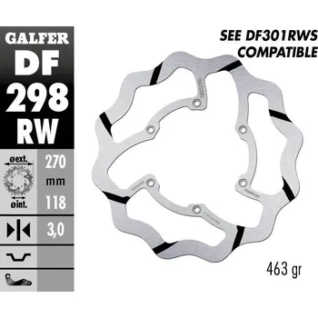 Brzdový kotouč BRZDOVÝ KOTOUČ PEVNÁ VLNA GR DF298RW