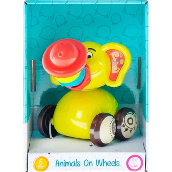 BAM BAM Baby slon 11cm zvířátko na kolečkách pro miminko plast | 444749