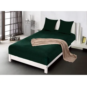 Prostěradlo Prostěradlo s gumičkou - mikroplyš - tmavě zelené PRZG01 Rozměr plachty: 90x200cm