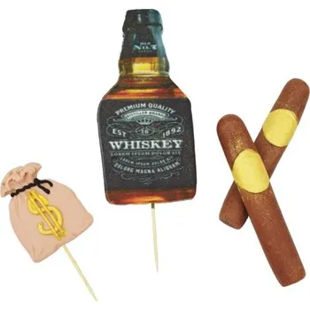 Jedlá dekorace na dort K Decor Cukrové zápichy Jack Daniels