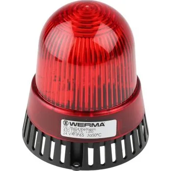 Poplachová siréna Kombinace siréna - maják, řada: 420 Stálé světlo Elektronický barva Červená LED