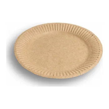 Jednorázové nádobí Papírový talíř ⌀23 KRAFT s tukovou barierou, 1 karton (5bal)