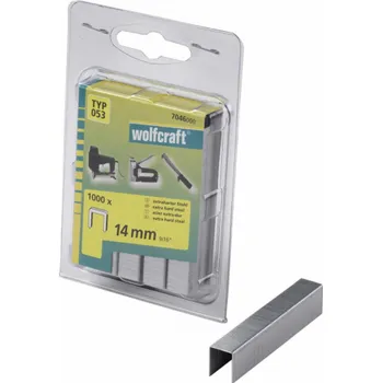 Průmyslová sponka Wolfcraft široké sponky do sponkovačky,1000ks, výš.14 mm,t.53 7046000