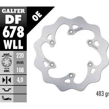 Brzdový kotouč BRZDOVÝ KOTOUČ S PEVNOU VLNOU DF678WLL