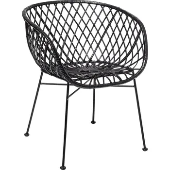 Křeslo Ratanové křeslo Bloomingville KAMA | černé