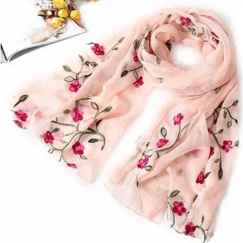 Šátek Dámský hedvábný šátek na jaro a léto | elegantní šátek - MistyRose