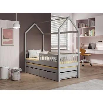 Dětská postel Dětská domečková postel s přistýlkou Artes - 90x200 cm Barva: Šedá