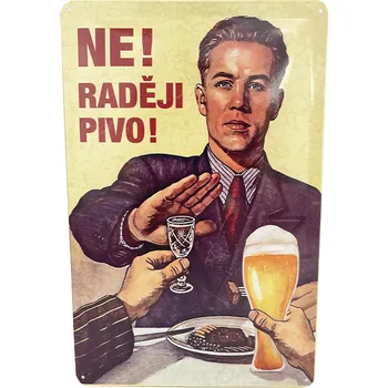 Plechová cedule Plechová cedule NE! Raději pivo! 29,5 x 19,5 cm